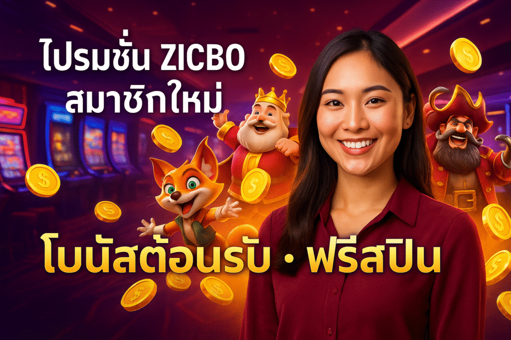 โปรโมชั่น ZICBO สมาชิกใหม่ โบนัสต้อนรับ ฟรีสปิน